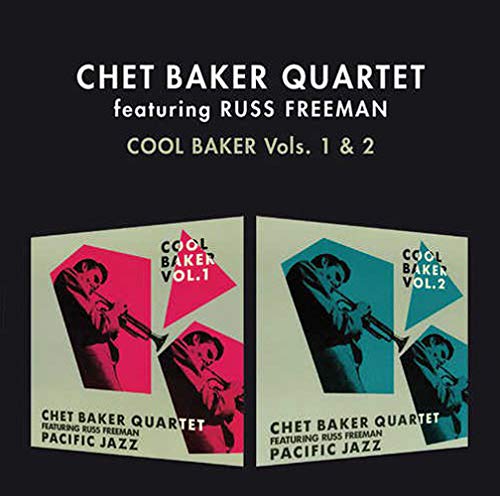 "CD case covers for 'Chet Baker Quartet' albums displayed on a black background."