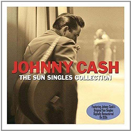 Johnny Cash album cover: a side view of Cash with a couple in the background.