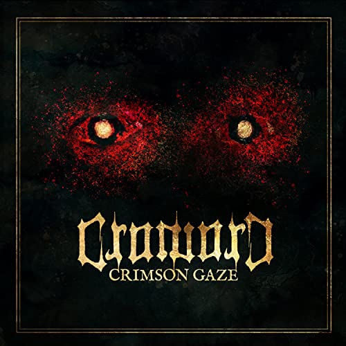 Album cover: two glowing red eyes stare from a dark, textured background.