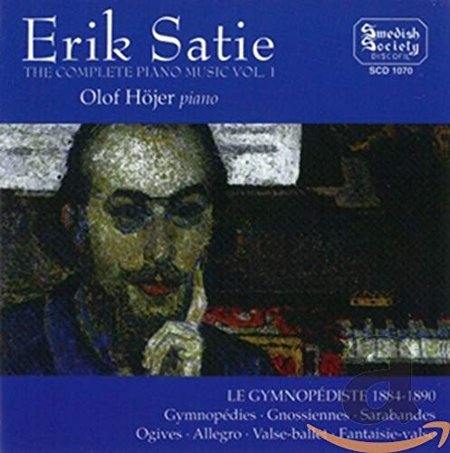 CD cover for Erik Satie’s piano music, featuring a portrait painting.