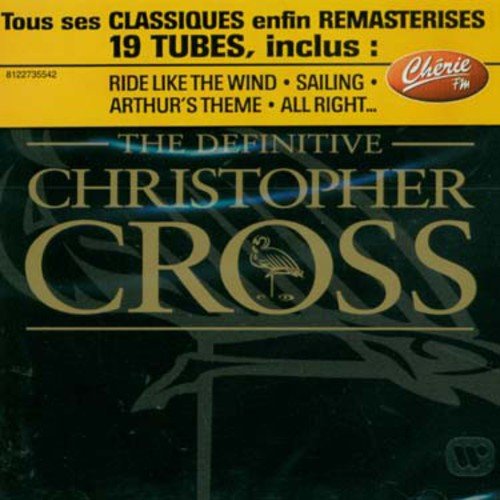 "Black CD cover with 'The Definitive Christopher Cross' in gray, featuring a stylized bird."