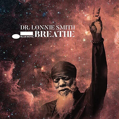Dr. Lonnie Smith album cover with a portrait against a nebula background.