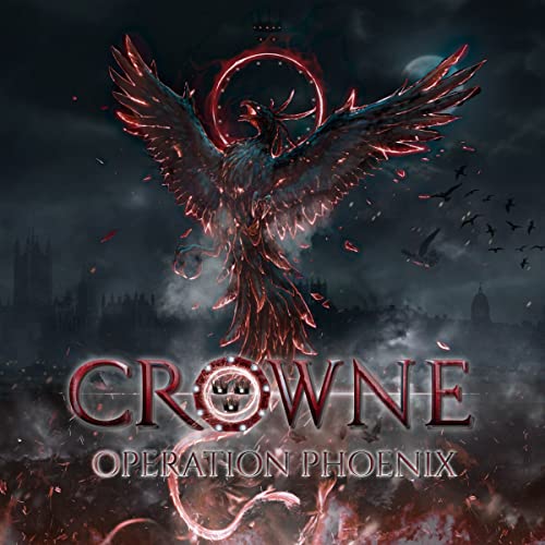 CD cover: a fiery phoenix rising against a dark, gothic cityscape.