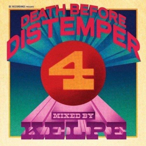 "Album cover with red title, yellow number 4, and purple text on green background."