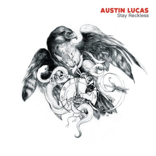 "A black and white illustration of a bird and clockwork mechanisms on a white background."