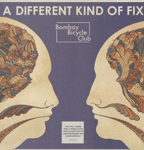 "Album cover featuring two facing silhouettes with floral patterns inside their heads."