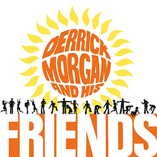 Album cover with orange sun and silhouettes of dancing people on a white background.