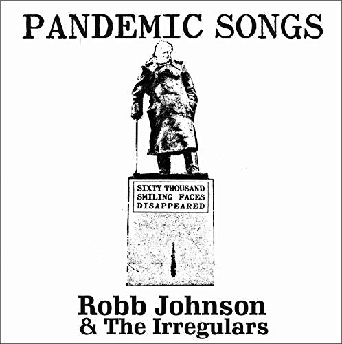 Black and white album cover with a statue and text: “Pandemic Songs”.