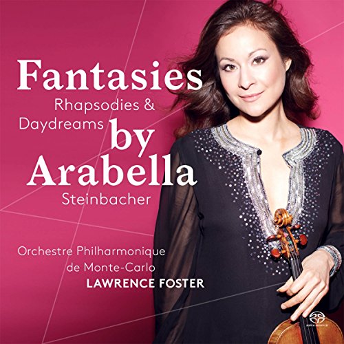 CD cover featuring violinist Arabella Steinbacher against a pink background with white text.