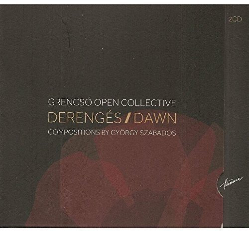 Dark grey album cover with red abstract design and white and gold text.