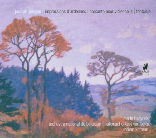 "CD cover featuring a serene landscape painting with trees and rolling hills."
