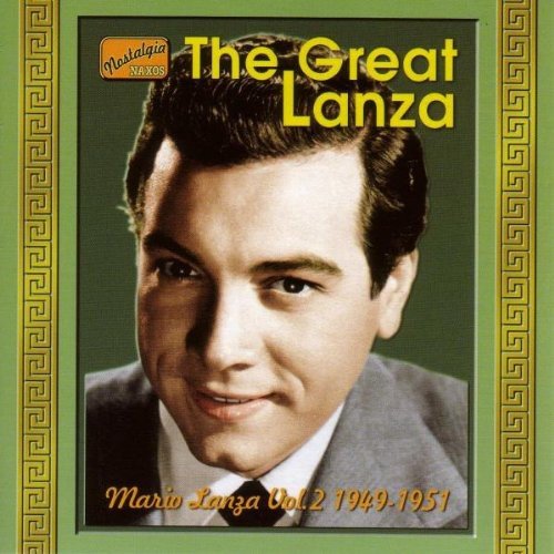 Mario Lanza album cover featuring a portrait of the singer against a green background.