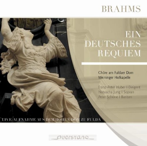 CD cover with a statue and text "Brahms Ein Deutsches Requiem".