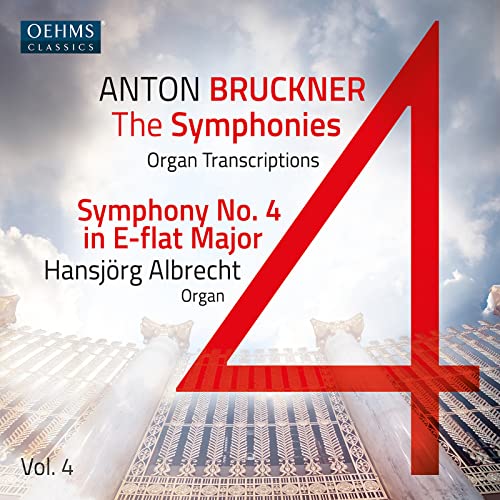 CD cover for Anton Bruckner’s Symphony No. 4, featuring organ pipes.
