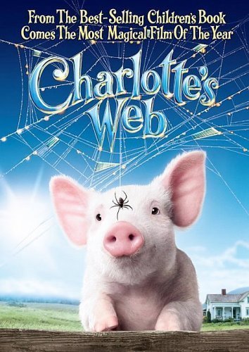 DVD cover for "Charlotte's Web" featuring a pig and spiderweb.