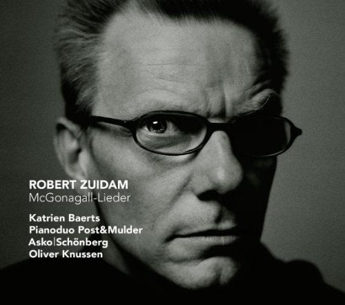 A monochrome CD cover with a man's face and white text listing names.