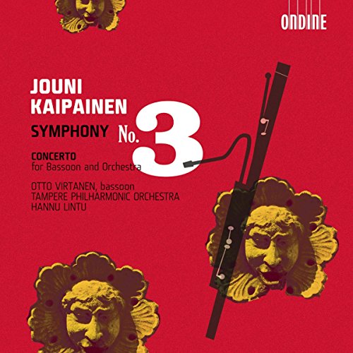 CD cover for Symphony No. 3 with a bassoon and masks.
