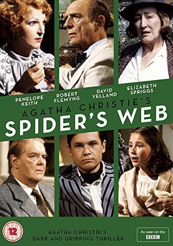 DVD cover for "Agatha Christie's Spider's Web" featuring six actors' portraits on a green background.