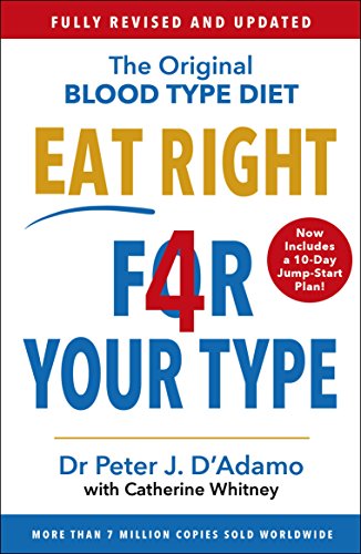"Book cover with title 'Eat Right 4 Your Type' and author names on a white background."