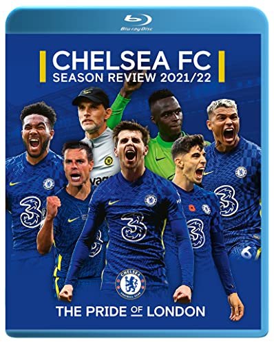 Chelsea FC 2021/22 season review Blu-ray disc cover with player images.