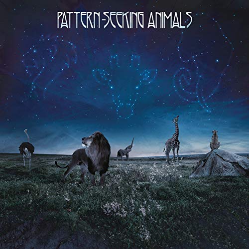 "Album cover featuring various animals in a field under a starry night sky."