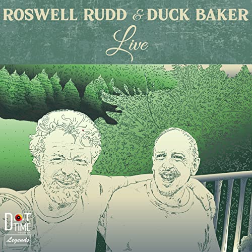 CD cover featuring sketched portraits of Roswell Rudd and Duck Baker.
