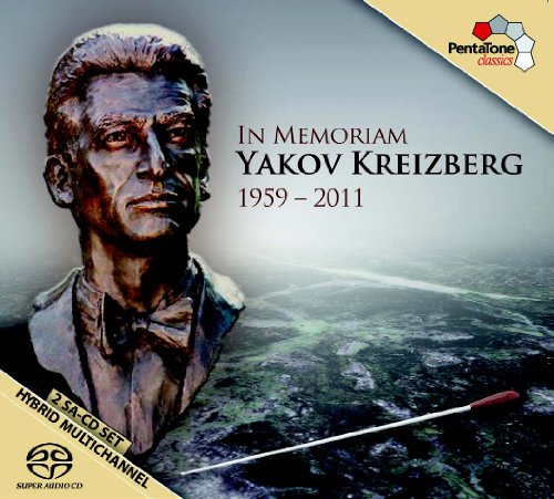 A CD cover featuring a bronze bust and a river scene with a conductor's baton.