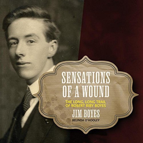 "Album cover with sepia-toned portrait and ornate title plaque on dark red background."