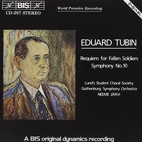 CD cover featuring a portrait of composer Eduard Tubin and text details.