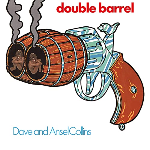 Album cover: illustrated gun shooting two figures from a barrel.