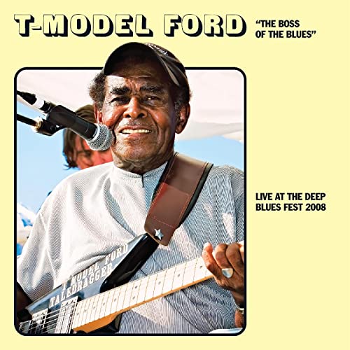 T-Model Ford CD cover featuring a smiling blues musician with a guitar.
