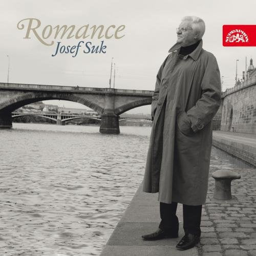 "CD cover featuring a man standing by a river with a bridge."
