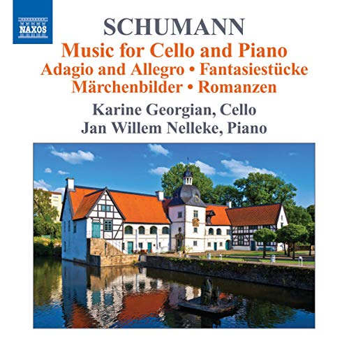 CD cover featuring a building reflected in water, text naming Schumann and performers.