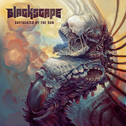 Album cover: grotesque, organic skull-like form against a swirling, fiery background.