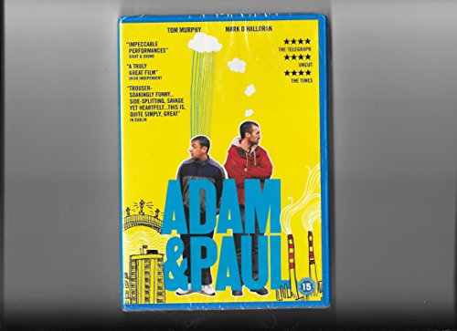 DVD cover for "Adam & Paul" featuring two men against a yellow background.