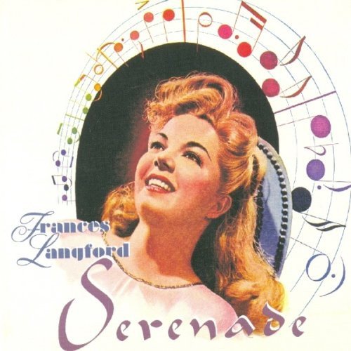 "Album cover featuring a smiling woman with red hair, surrounded by musical notes."
