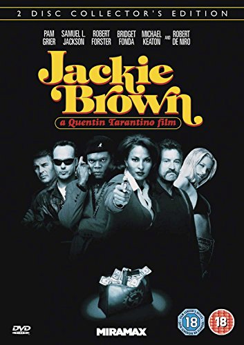 “Jackie Brown” DVD cover featuring Pam Grier and Samuel L. Jackson.