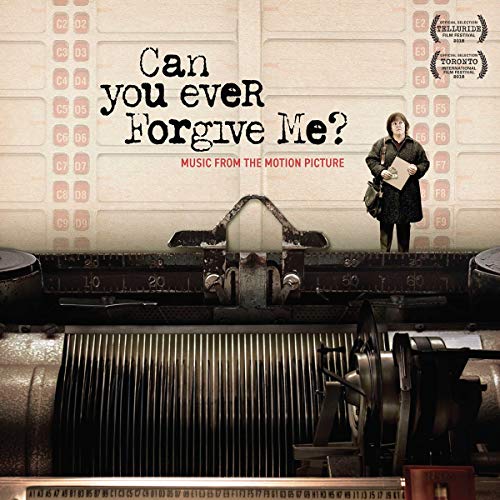 CD cover for “Can You Ever Forgive Me?” featuring a woman and typewriter.