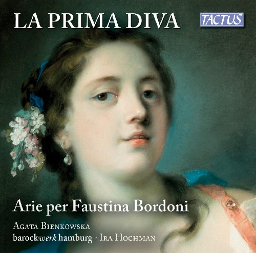 CD cover featuring a portrait of Faustina Bordoni, with text details.