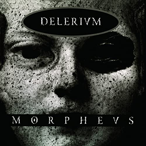 Delerium - Morpheus CD cover with a textured, shadowy face and text.