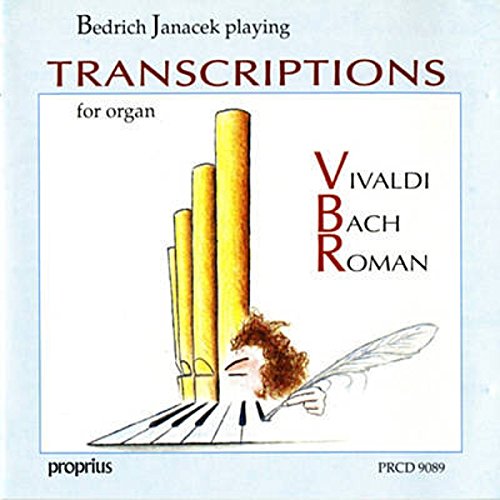 CD cover with illustration of organ pipes and man playing organ.