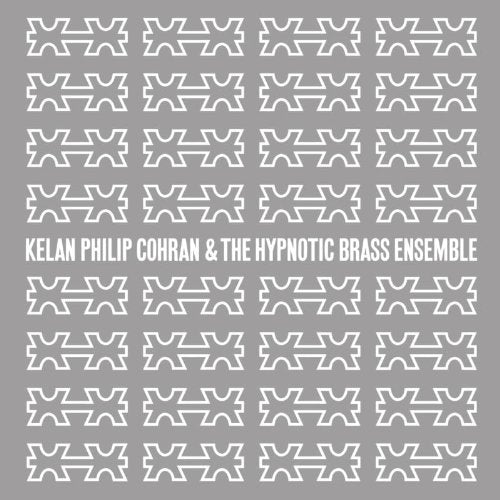 "Grey album cover with white abstract pattern and artist name in white text."