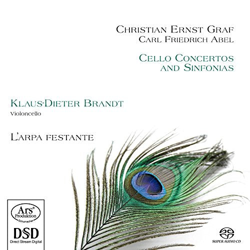CD cover with peacock feather, text listing composers and performer Brandt.
