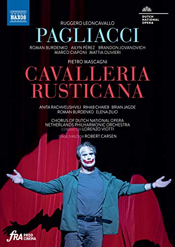 DVD cover featuring a man in a clown costume with outstretched arms against a red curtain.
