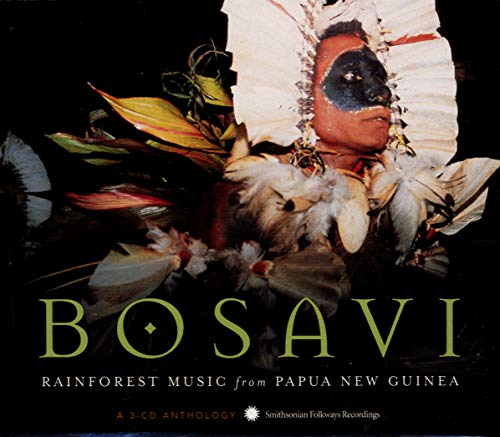 CD cover: portrait of a Papua New Guinea man with feathers and plants.