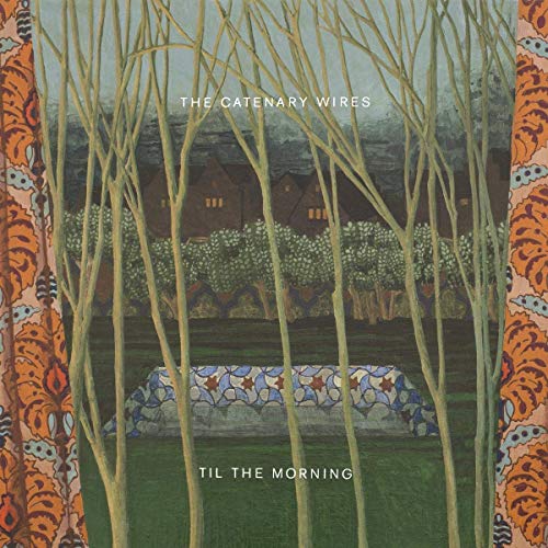 Vinyl album cover featuring a serene landscape with trees and a patterned border.
