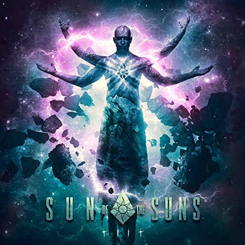 Album cover featuring a figure with outstretched arms amidst cosmic debris.