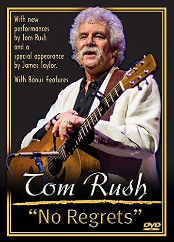 Tom Rush playing acoustic guitar on the DVD cover "No Regrets".