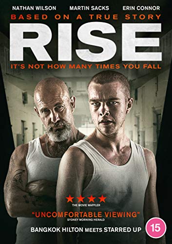 DVD cover for “Rise” featuring two men in tank tops, a dramatic film.