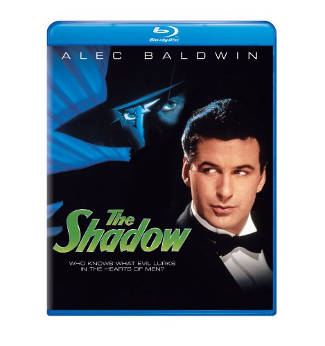 Blu-ray case for "The Shadow" featuring Alec Baldwin in a suit.